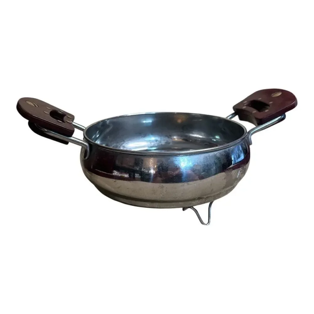 Vintage Stainless Steel Colander with Melamine Handles